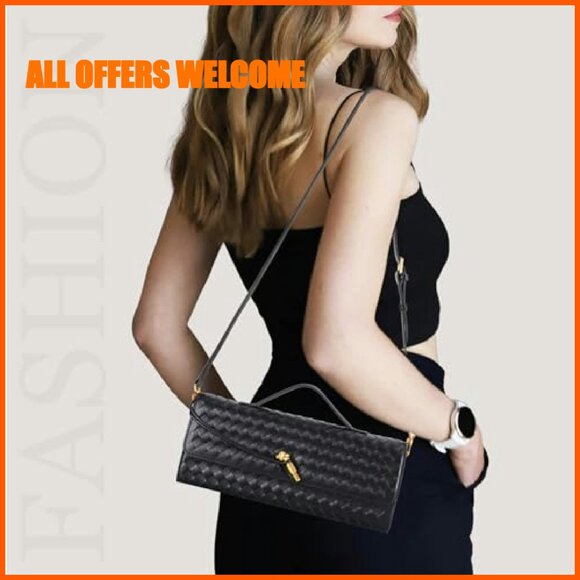 Woven PU Leather Evening Clutch Purse 11.8\